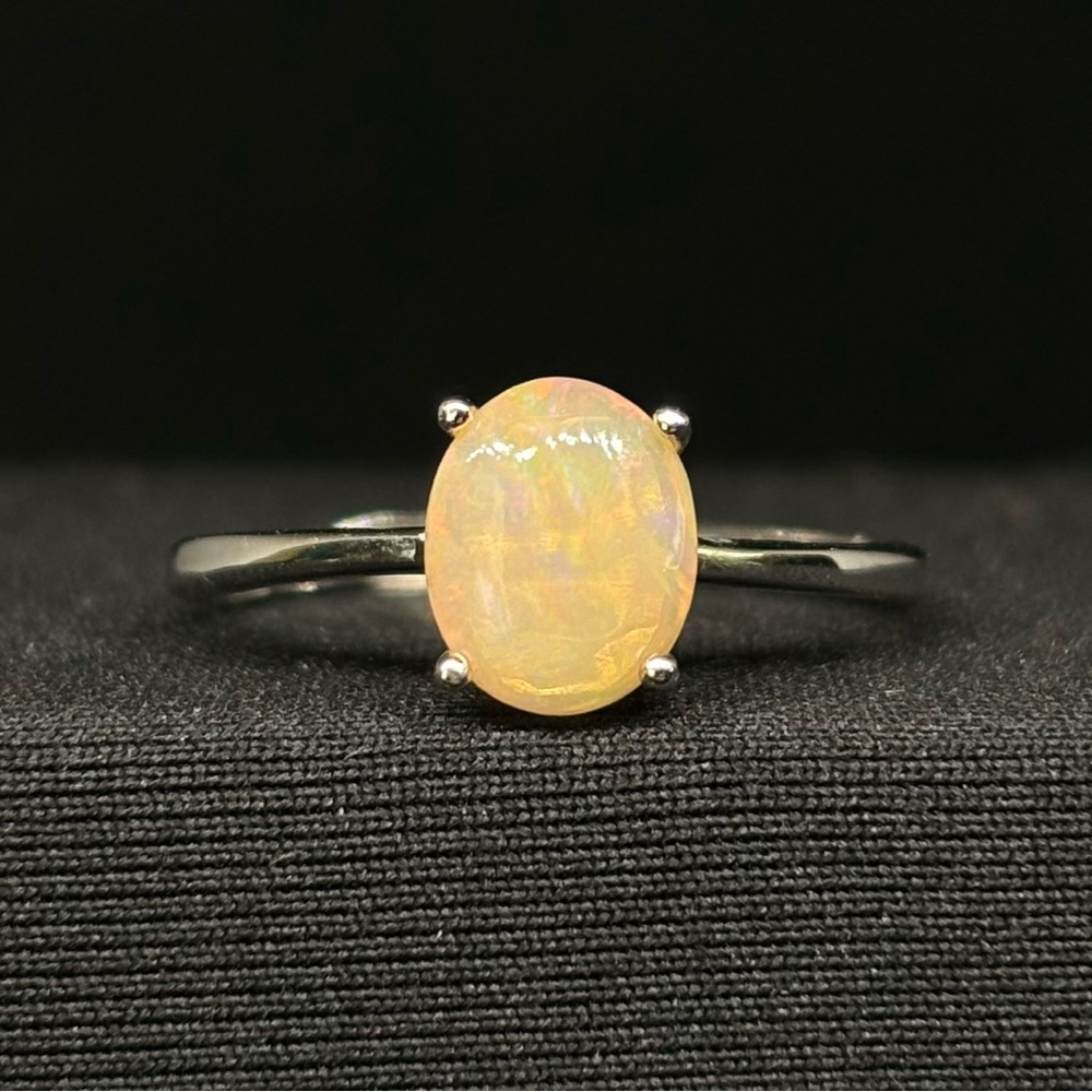 Gorgeous Orange Ethiopian Welo Fires .925 Sterling Silver Custom Opal Ring